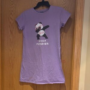 Cychelry, girls purple panda night gown, 16